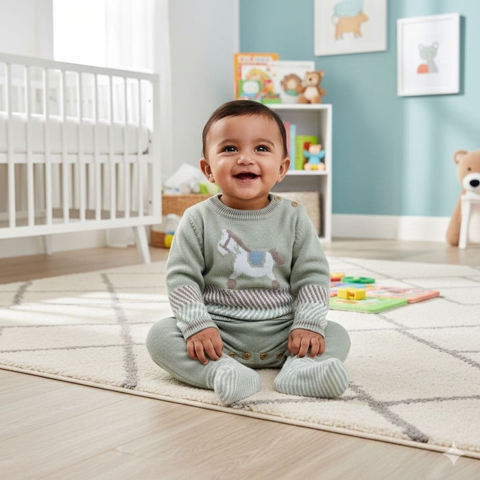 Sage Pony Knit Romper