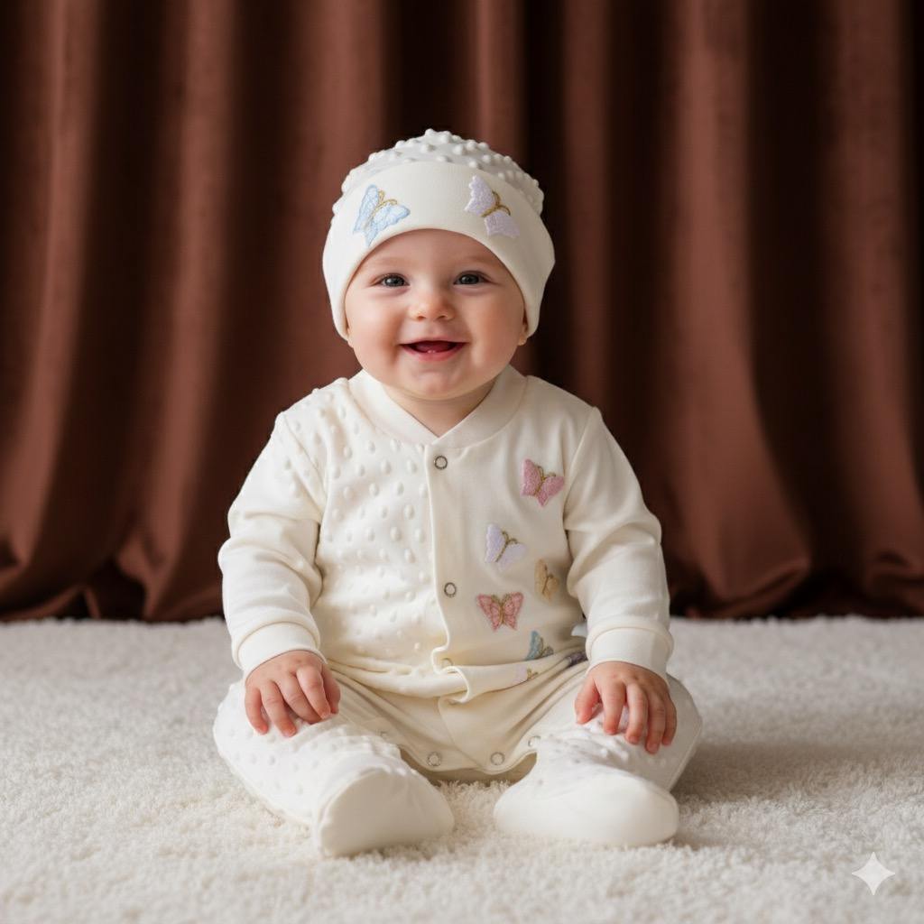 White Monarch Romper Set