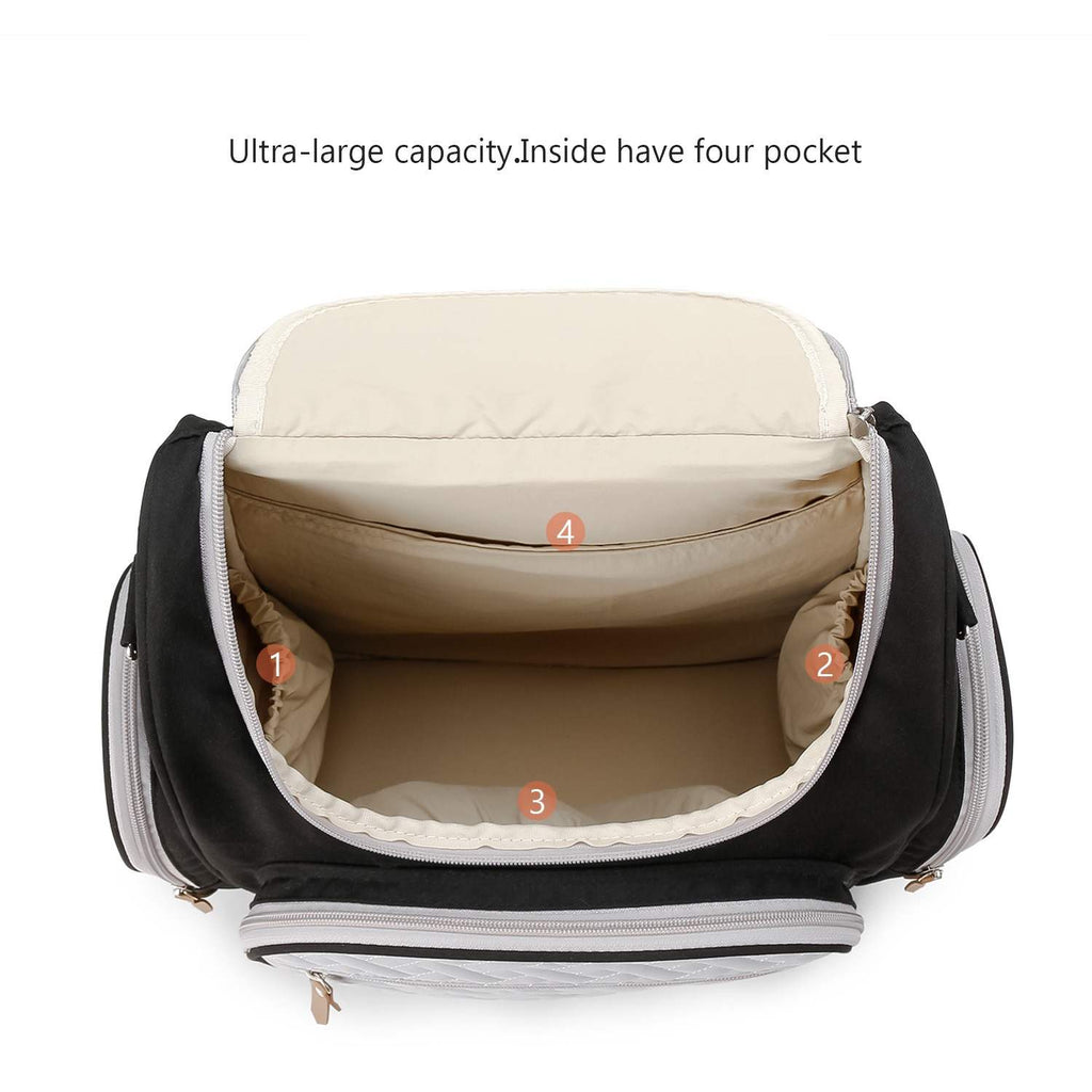 Monochrome Quilted Comfort Diaper Bag