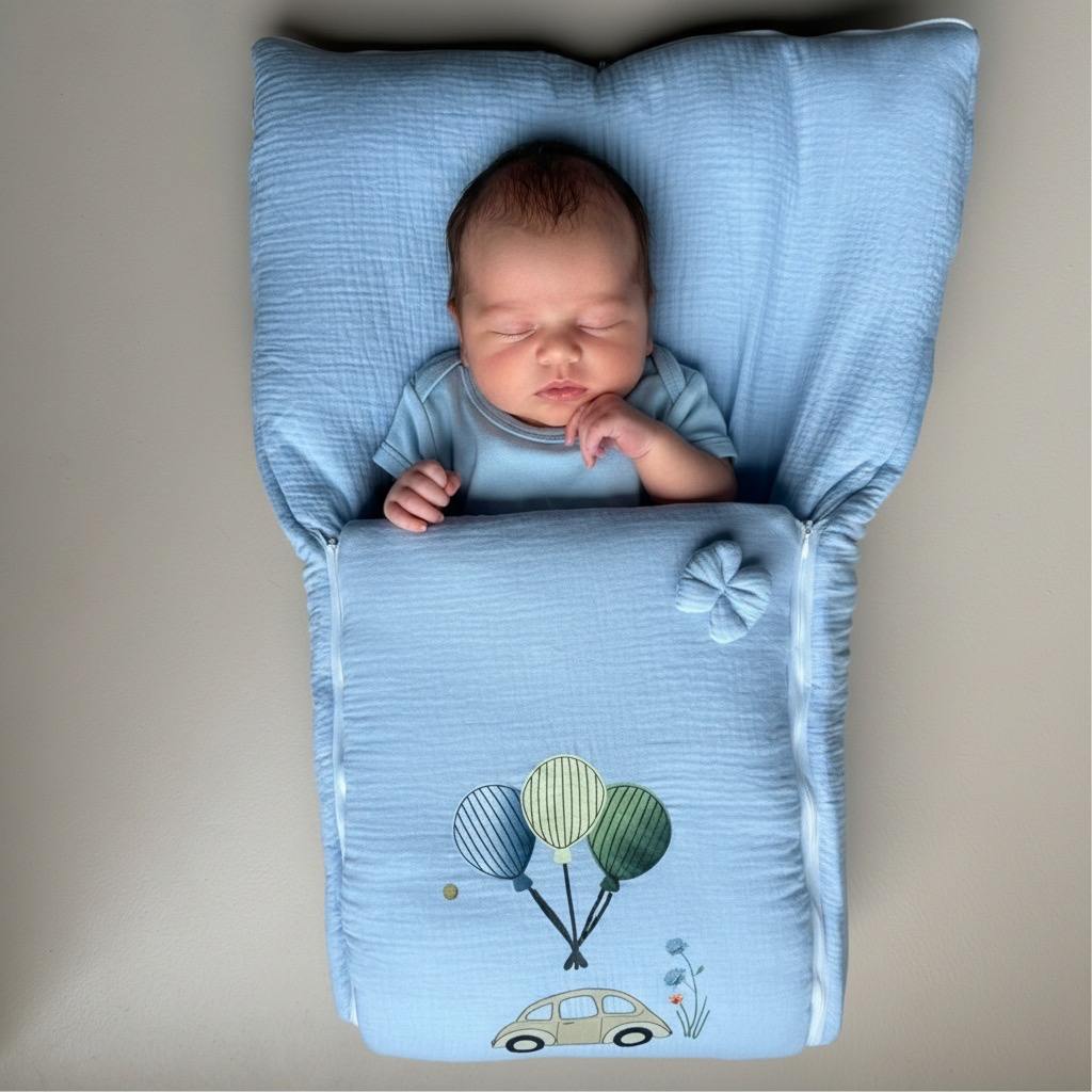 Balloon Ride Muslin Sleeping Bag.