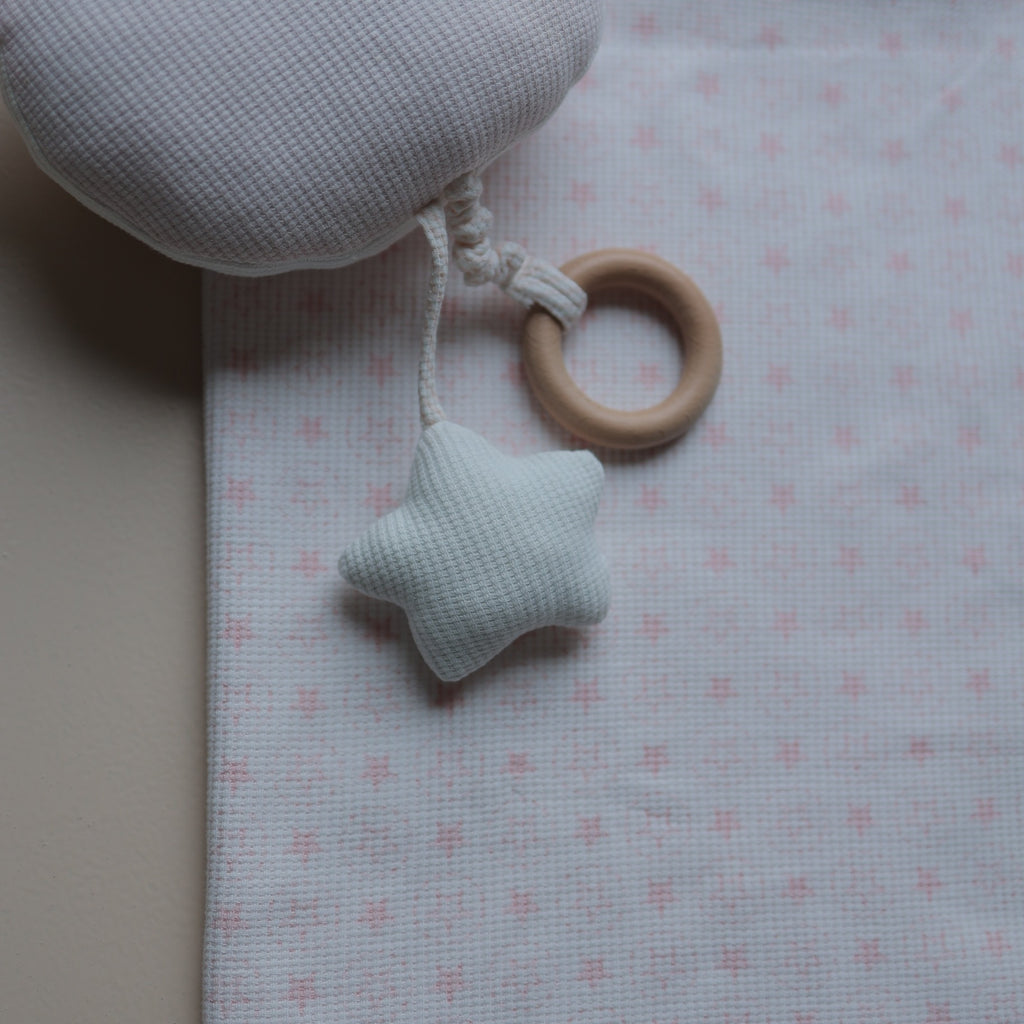 Blush Starry Snuggles Reversible Blanket & Toy Set