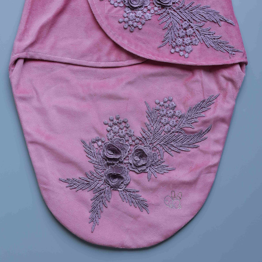 Blush Bloom Velour Swaddle Set