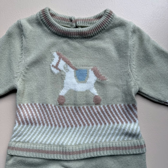Sage Pony Knit Romper