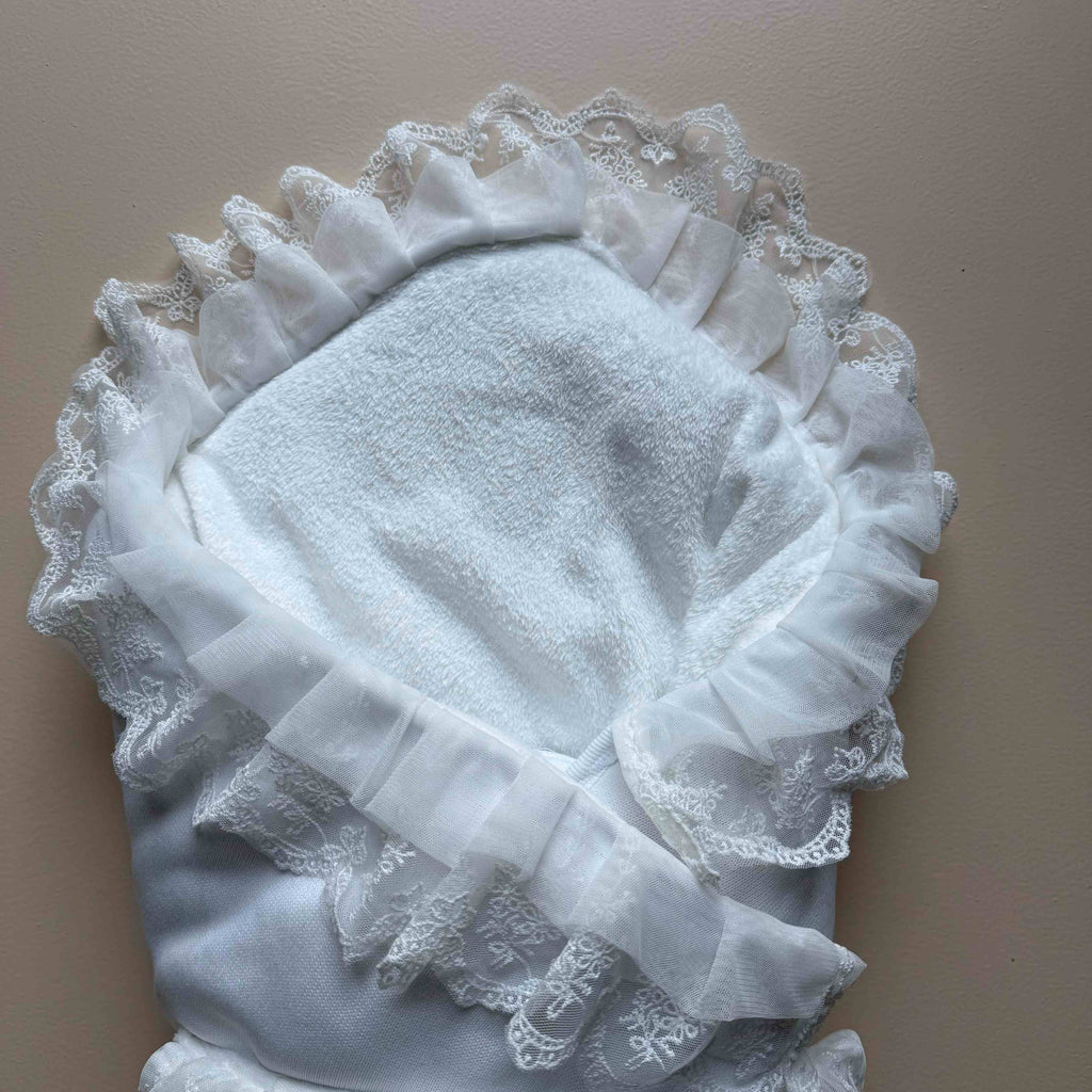 Ivory Snow Heirloom Knit Baby Drape