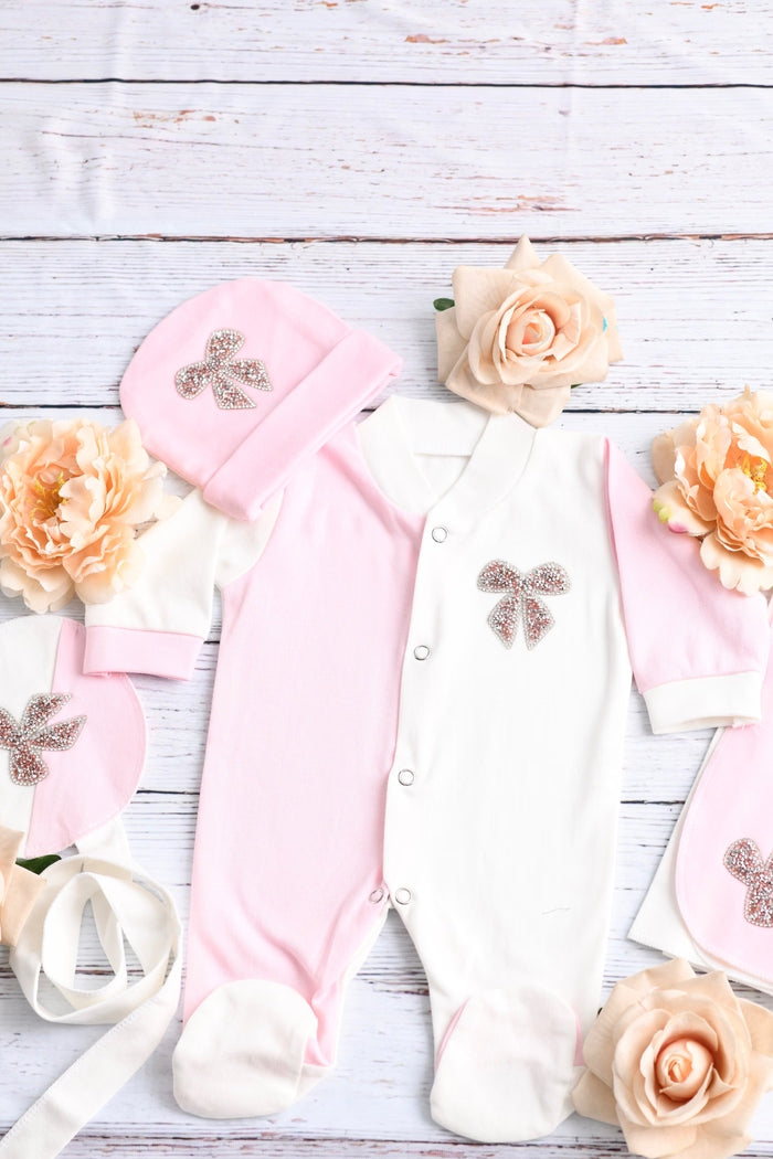 The Pink Bow Romper Set