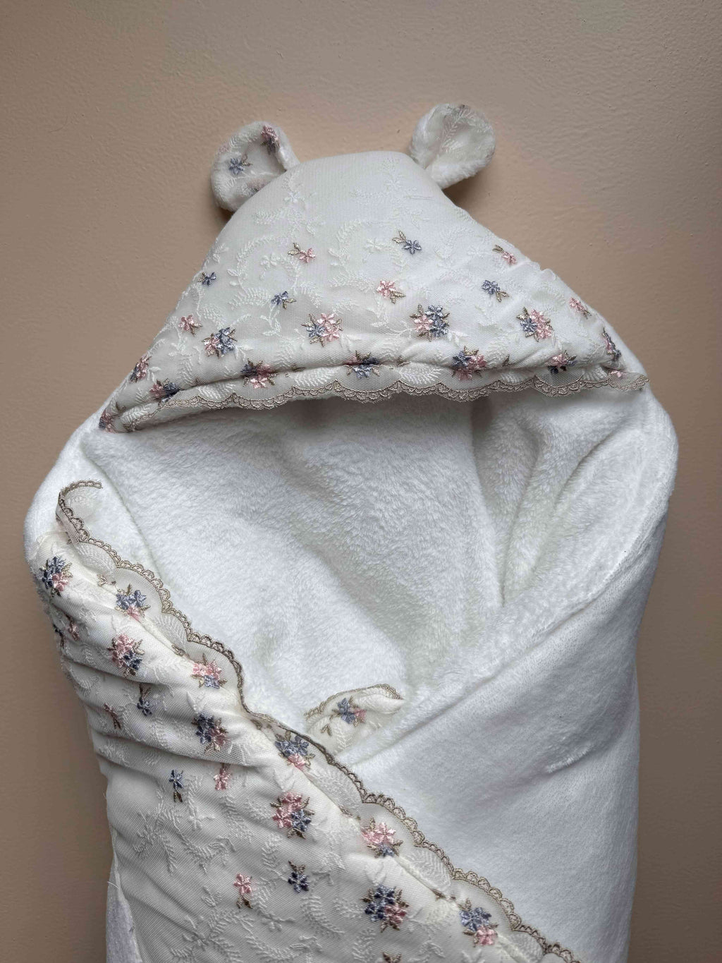 WinterPetal Embroidered Lace Quilt