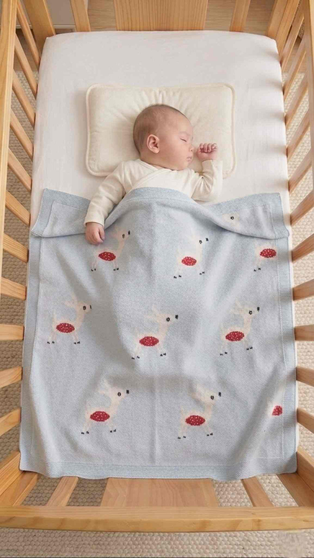 Whimsical Fawn Cotton Baby Blanket