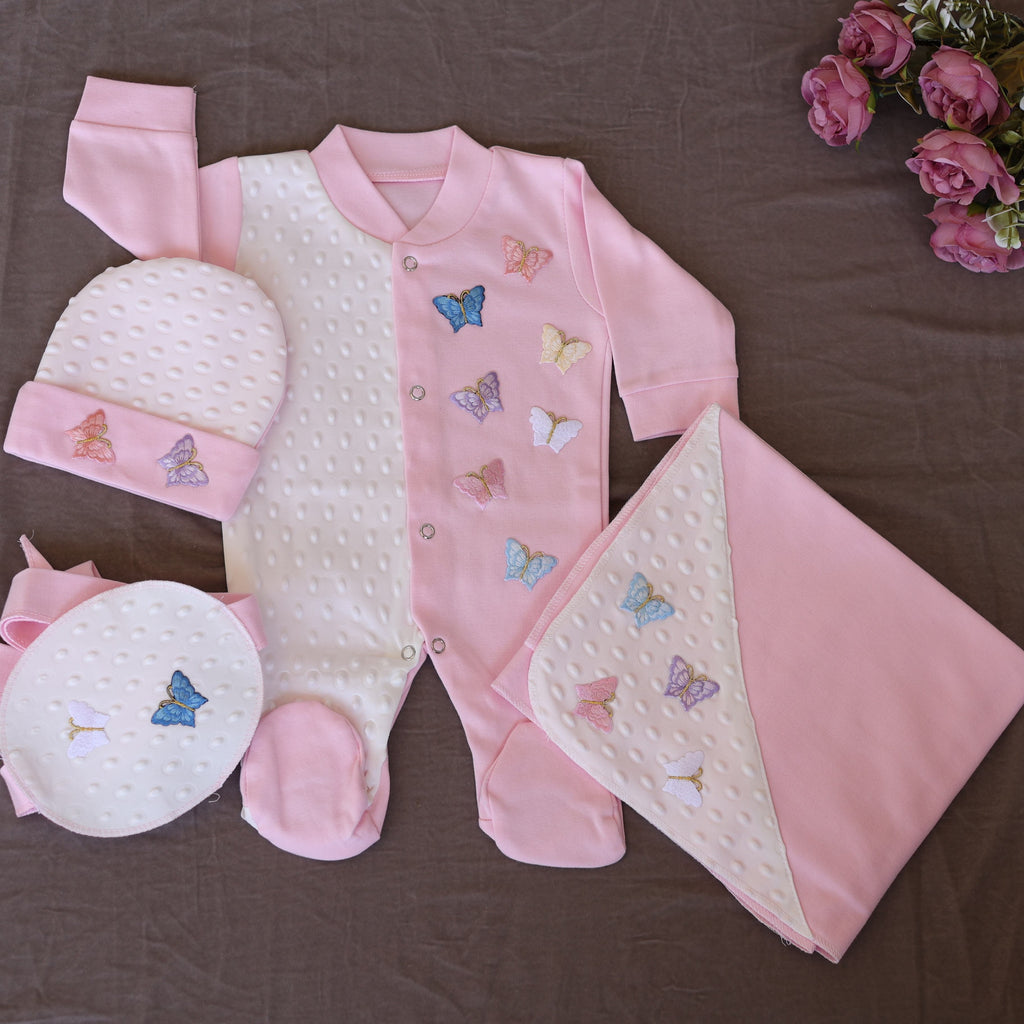 Pink Mariposa Romper Set
