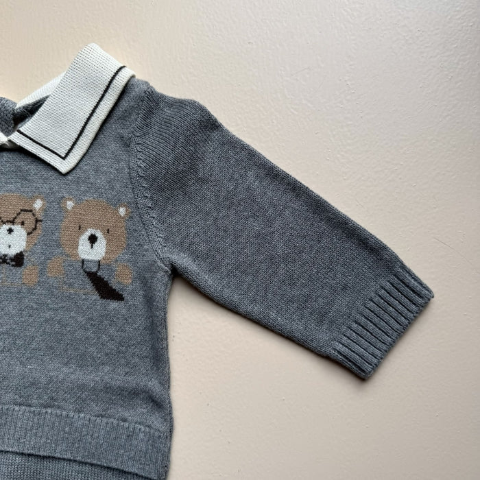 Grey Teddy Trio Knit Romper
