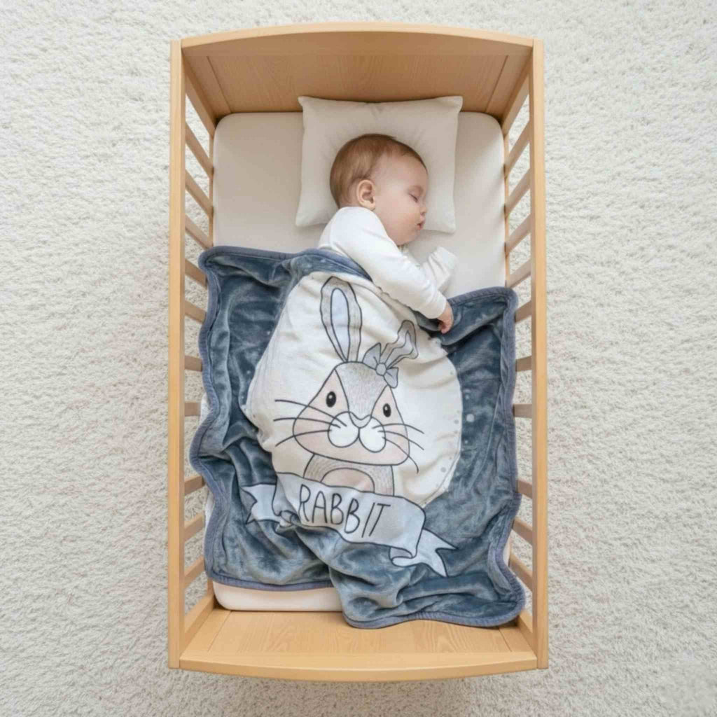 Baby Aroosa Grey Bunny Snuggle Blanket