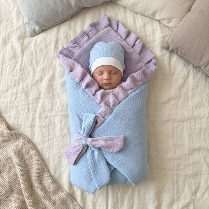 Lilac Sky Heirloom Reversible Muslin Drape Set