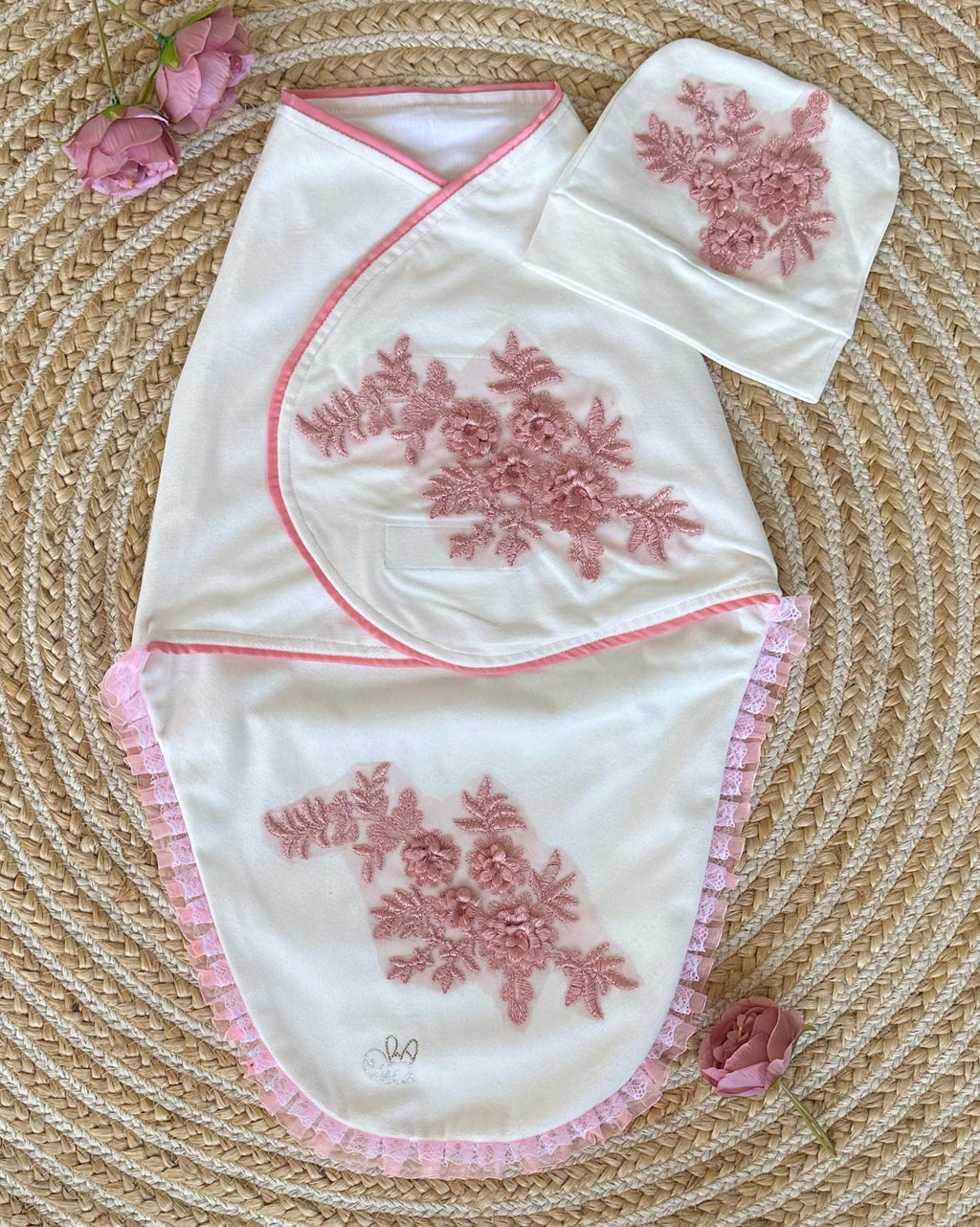 Pink Petal Swaddle Set