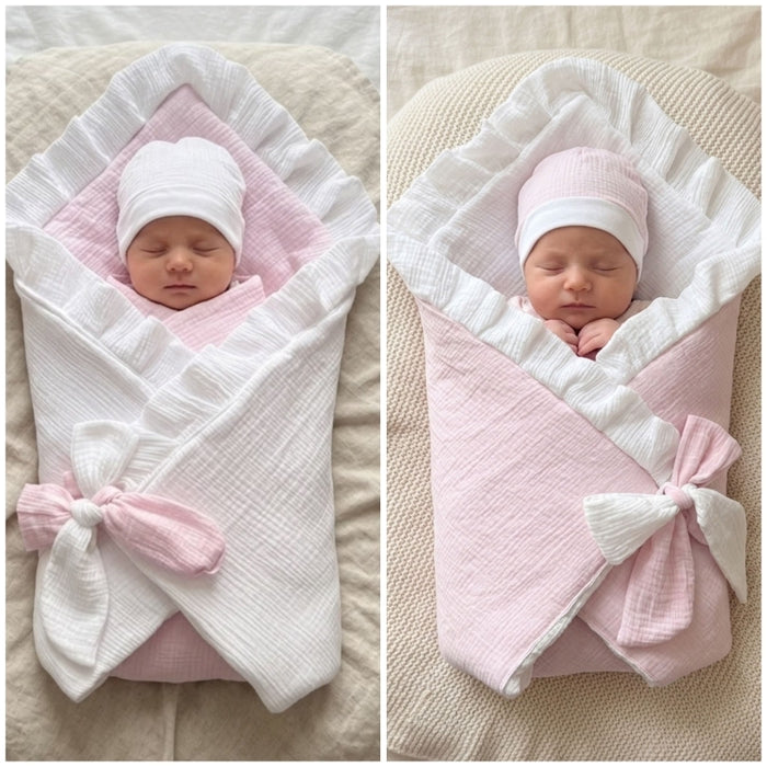 Blush Heirloom Reversible Muslin Drape Set