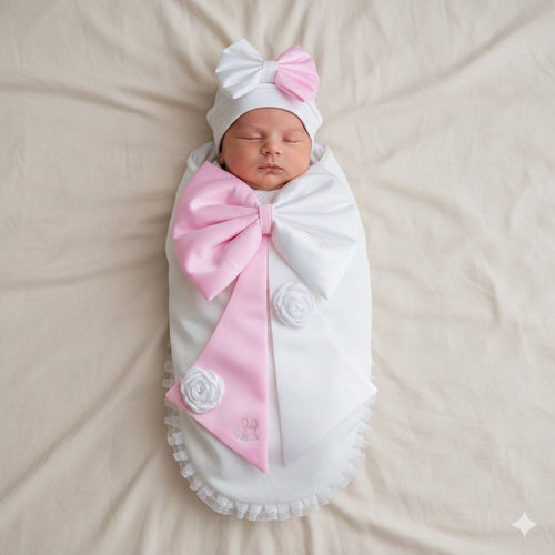 Blush Bow Luxe Swaddle Set