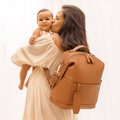 Dune Tan Leather Diaper Bag