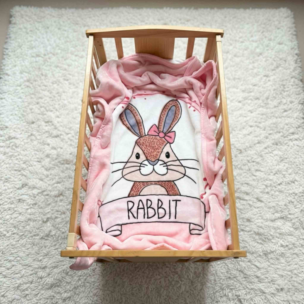 Baby Aroosa Blush Pink Bunny Snuggle Blanket
