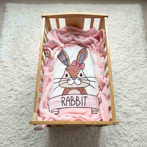Baby Aroosa Blush Pink Bunny Snuggle Blanket