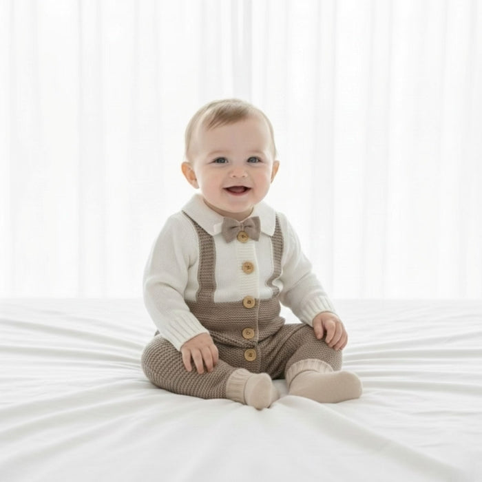 Little Gentleman Knit Romper