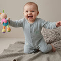Baby Aroosa Sage-Bow Muslin Romper