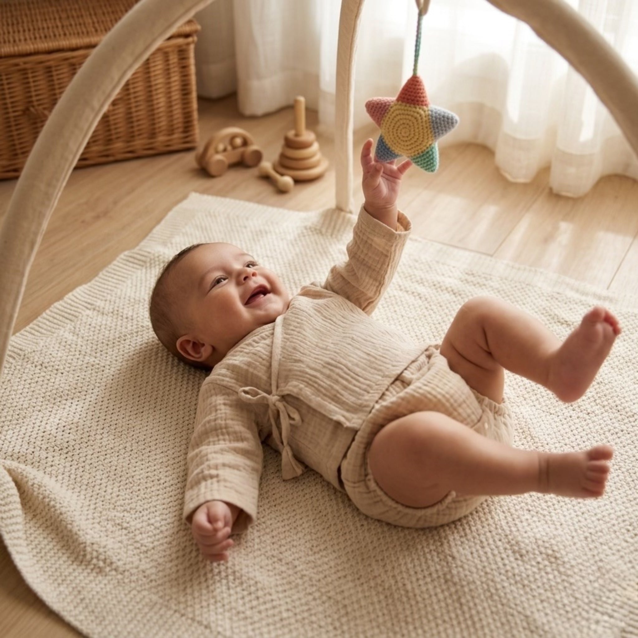 Beige Cloud Muslin Set