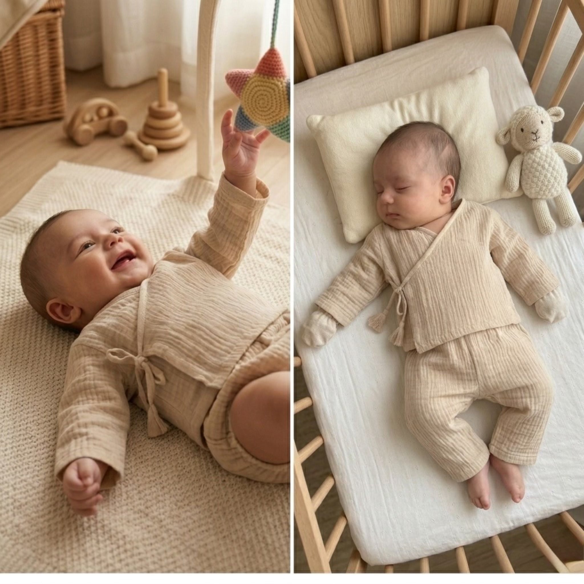 Beige Cloud Muslin Set