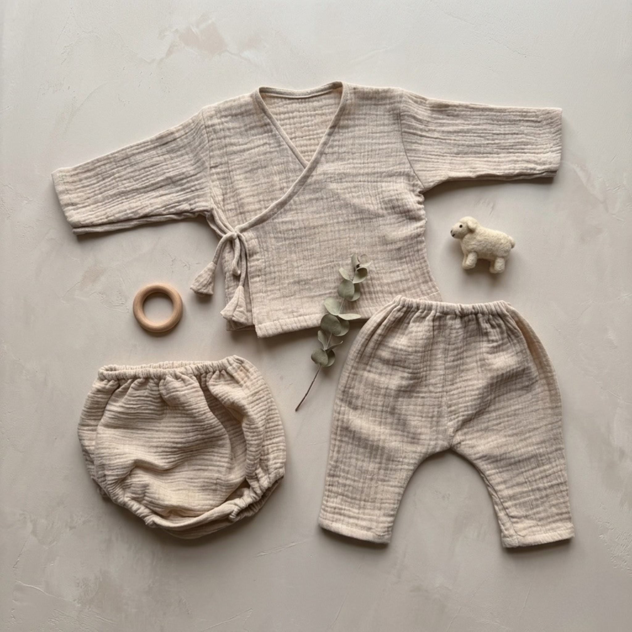 Beige Cloud Muslin Set