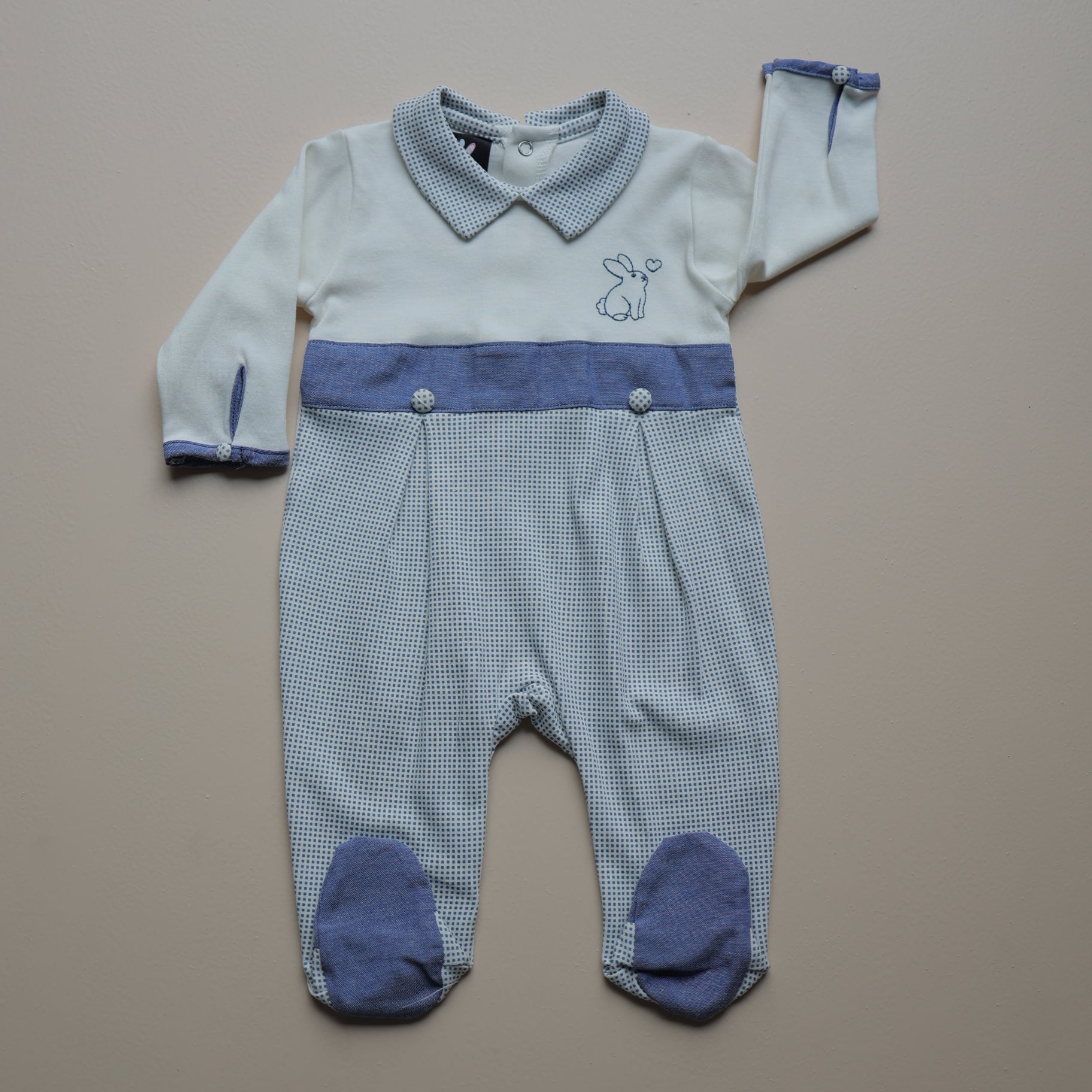 Blue Bunny Love Baby Romper