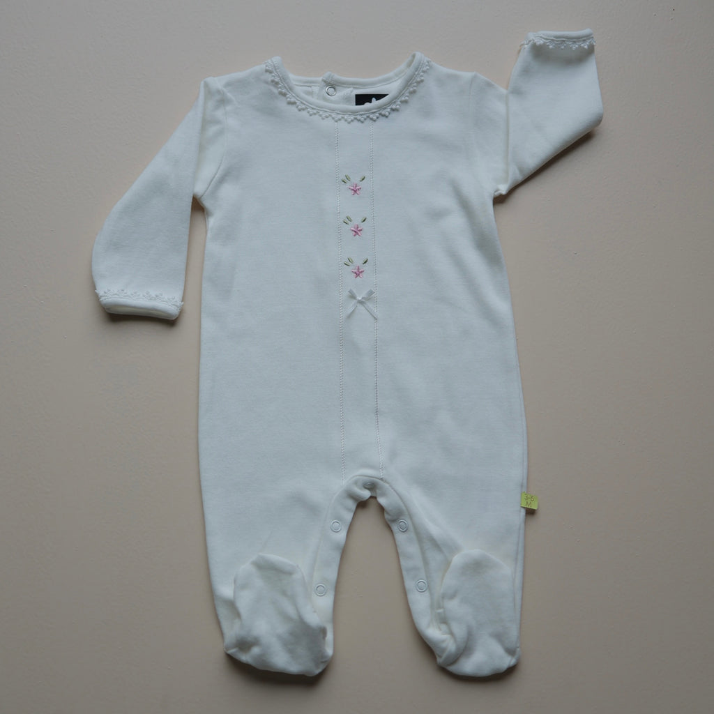 Blush Bloom Lace Baby Romper