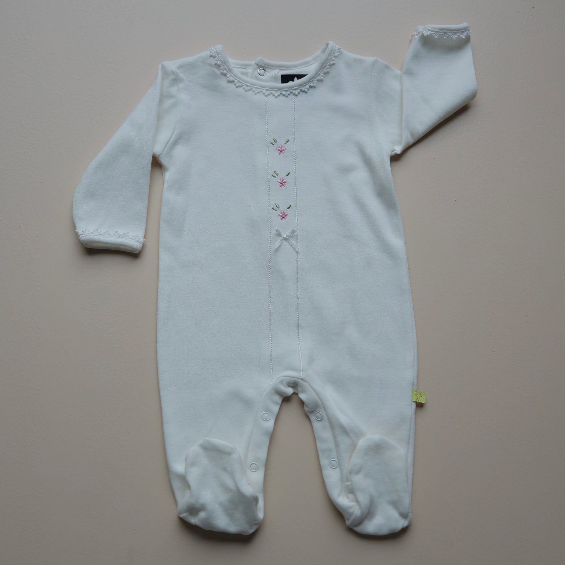 Blush Bloom Lace Baby Romper