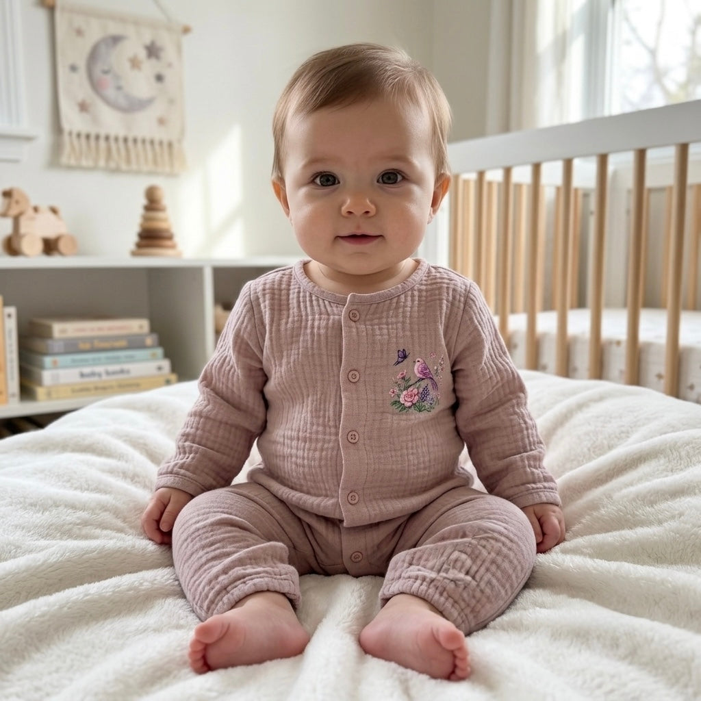 Blush Songbird Muslin Romper