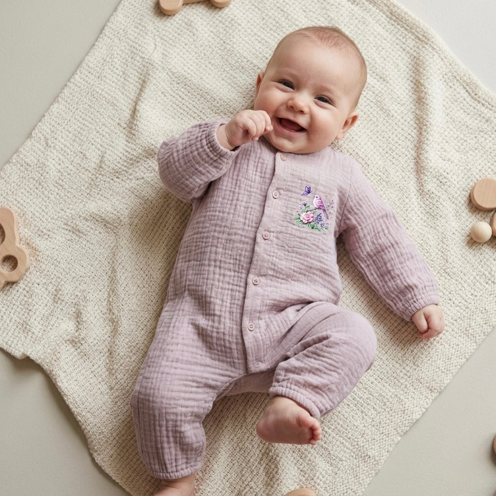 Blush Songbird Muslin Romper