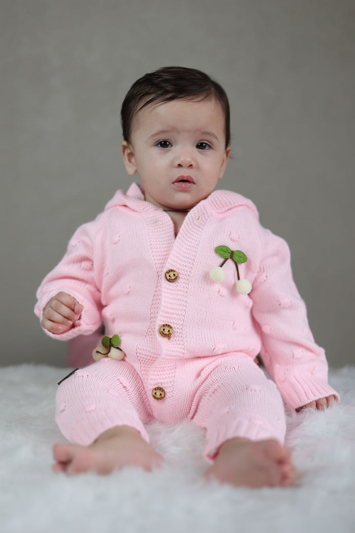 Blush Cherry Knitted Winter Jumpsuit