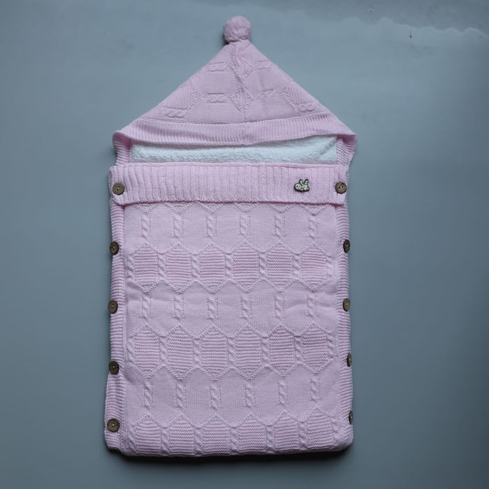 Blush Cocoon Fur Lined Baby Swaddle