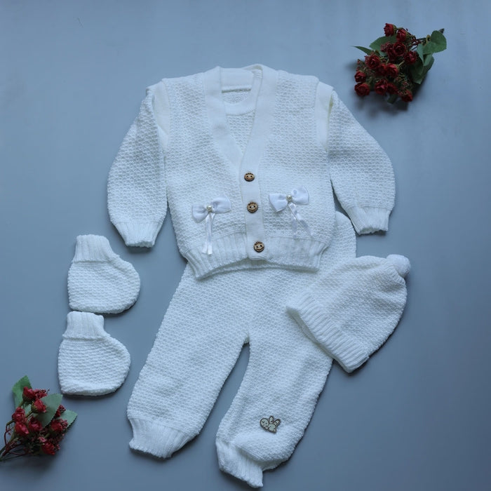 Bow Charm Knitted Baby Winter Set