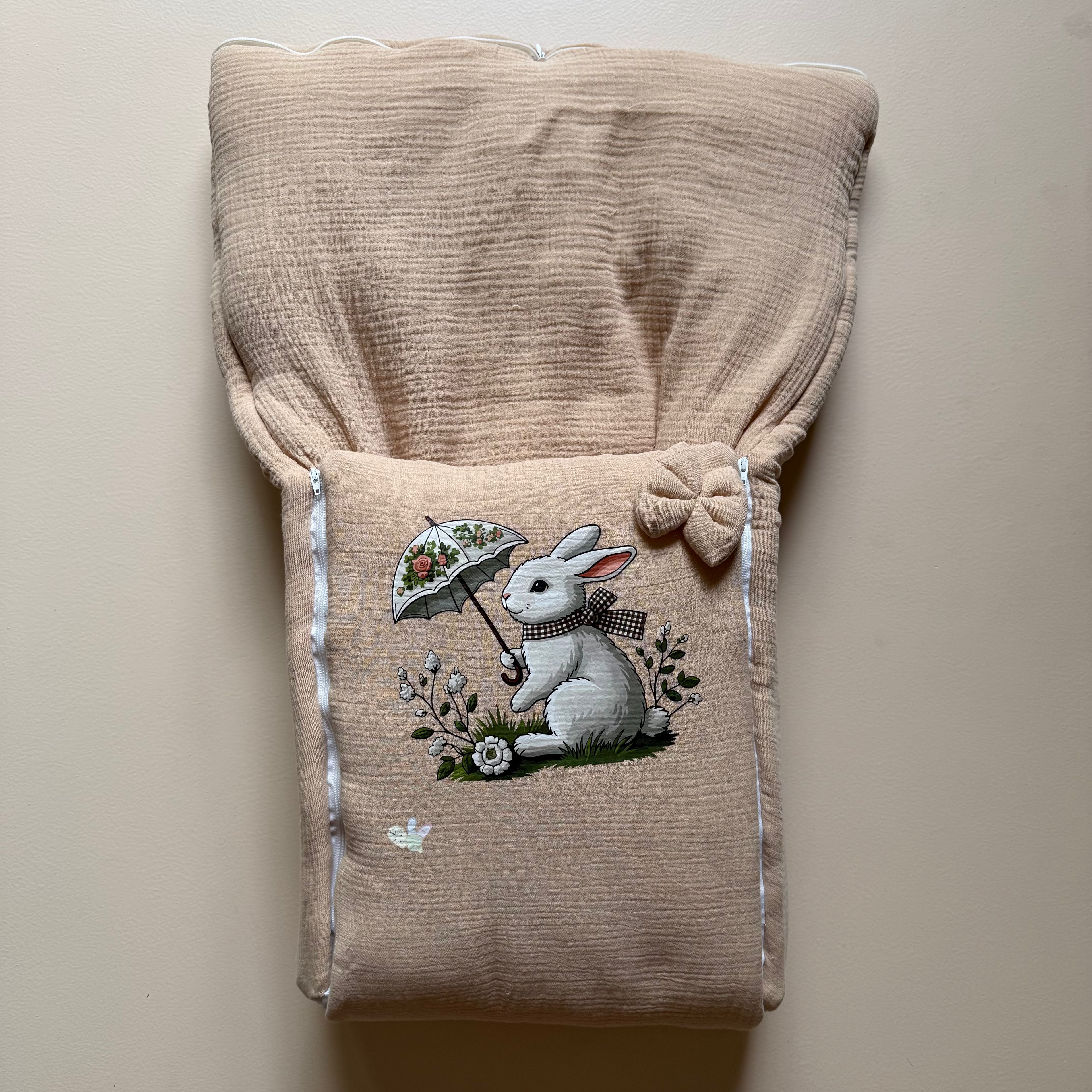 Bunny Beige Garden Muslin Sleeping Bag