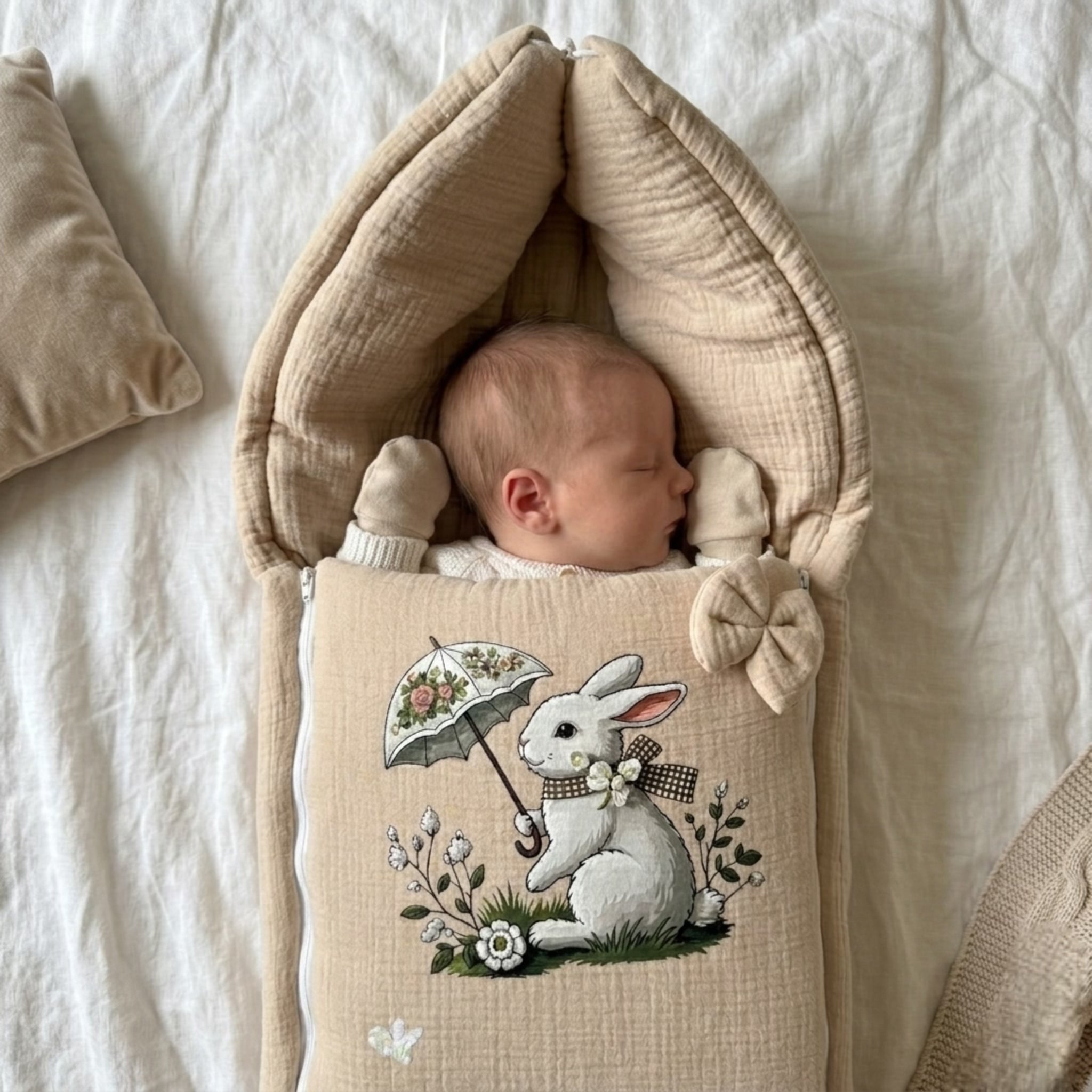 Bunny Beige Garden Muslin Sleeping Bag