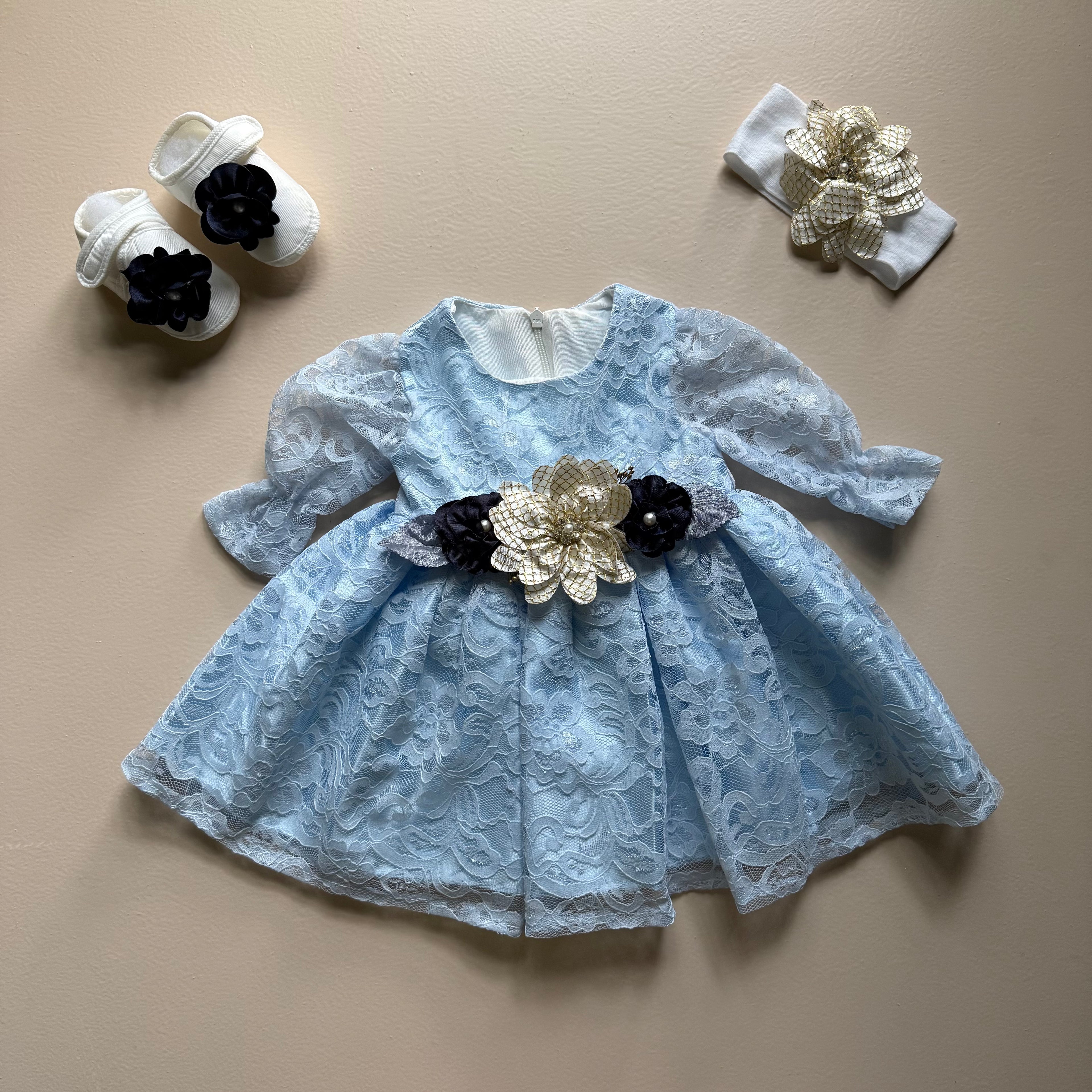 Celeste Bloom French Lace Frock Set