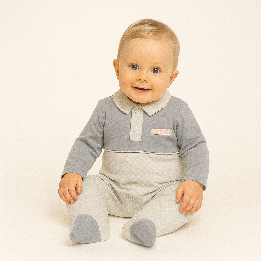 Classic Collar Charm Baby Romper