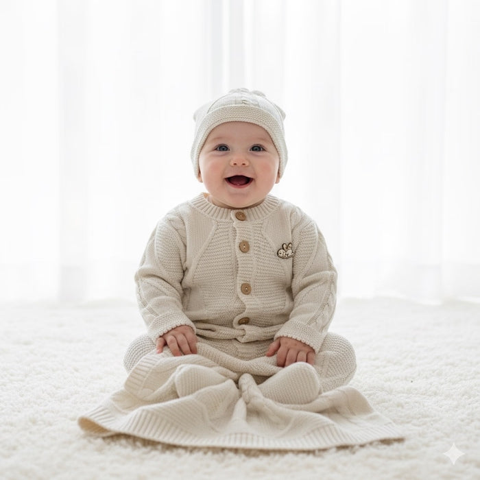Cozy Sand Knitted Winter Set