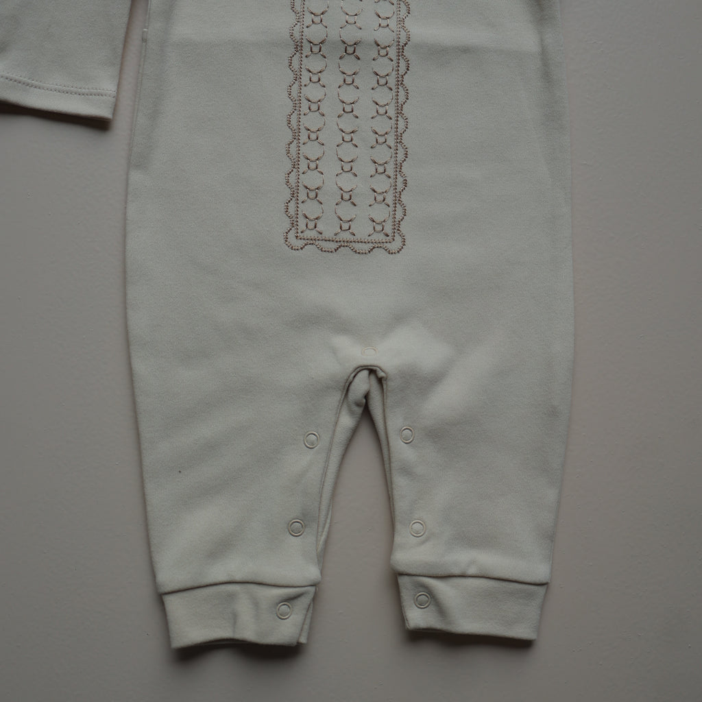 Cream Vintage Lace Panel Romper