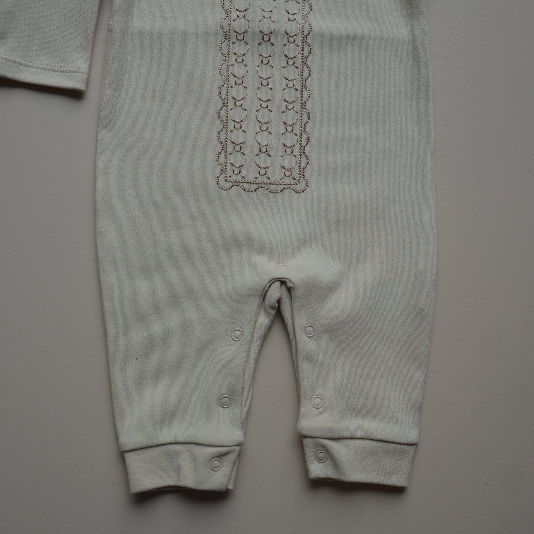 Cream Vintage Lace Panel Romper