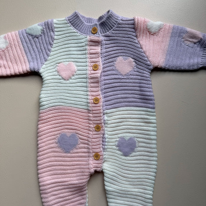 Blush and Lilac Heart Romper
