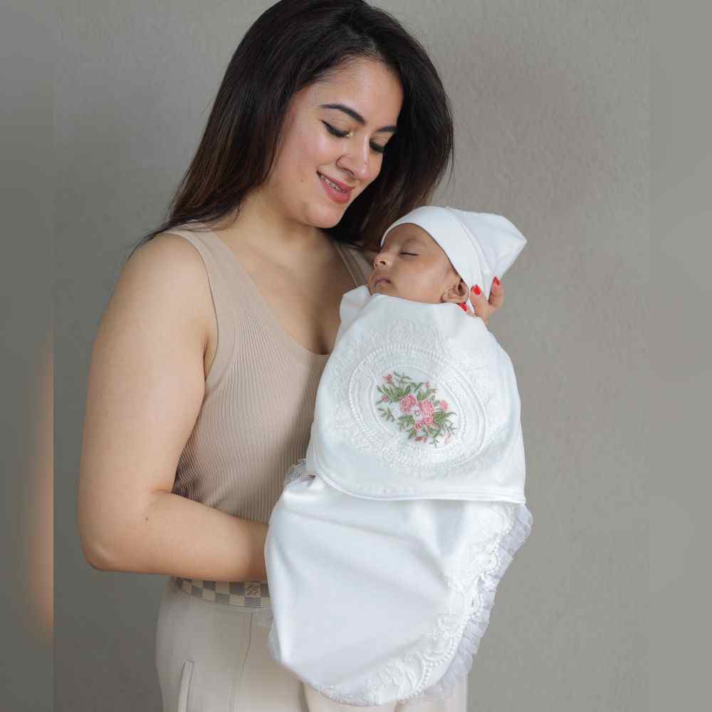 Ivory Lace Embrace Swaddle Wrap