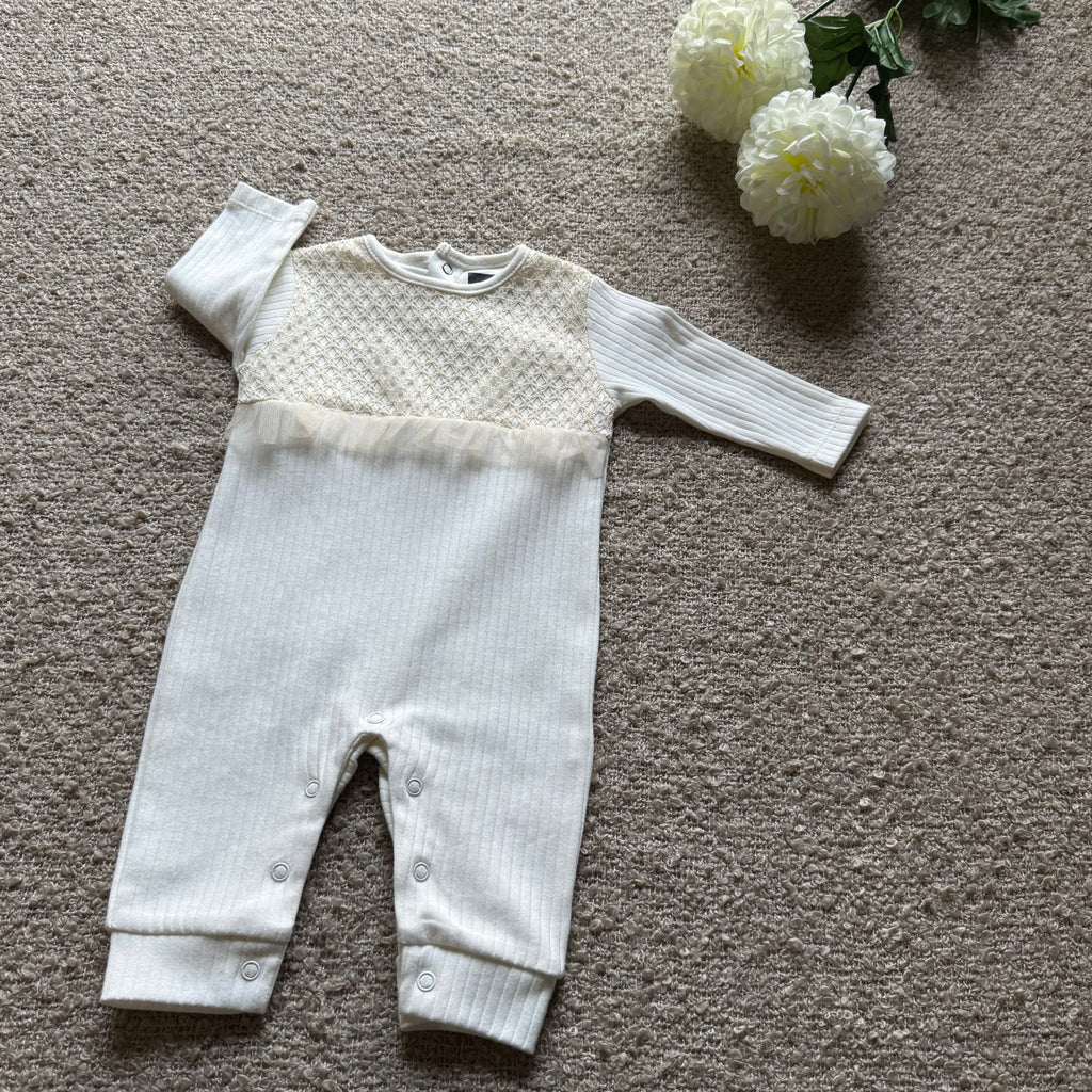 Étoile Knit Ruffle Romper – Ivory