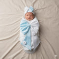 Azure Bow Luxe Swaddle Set