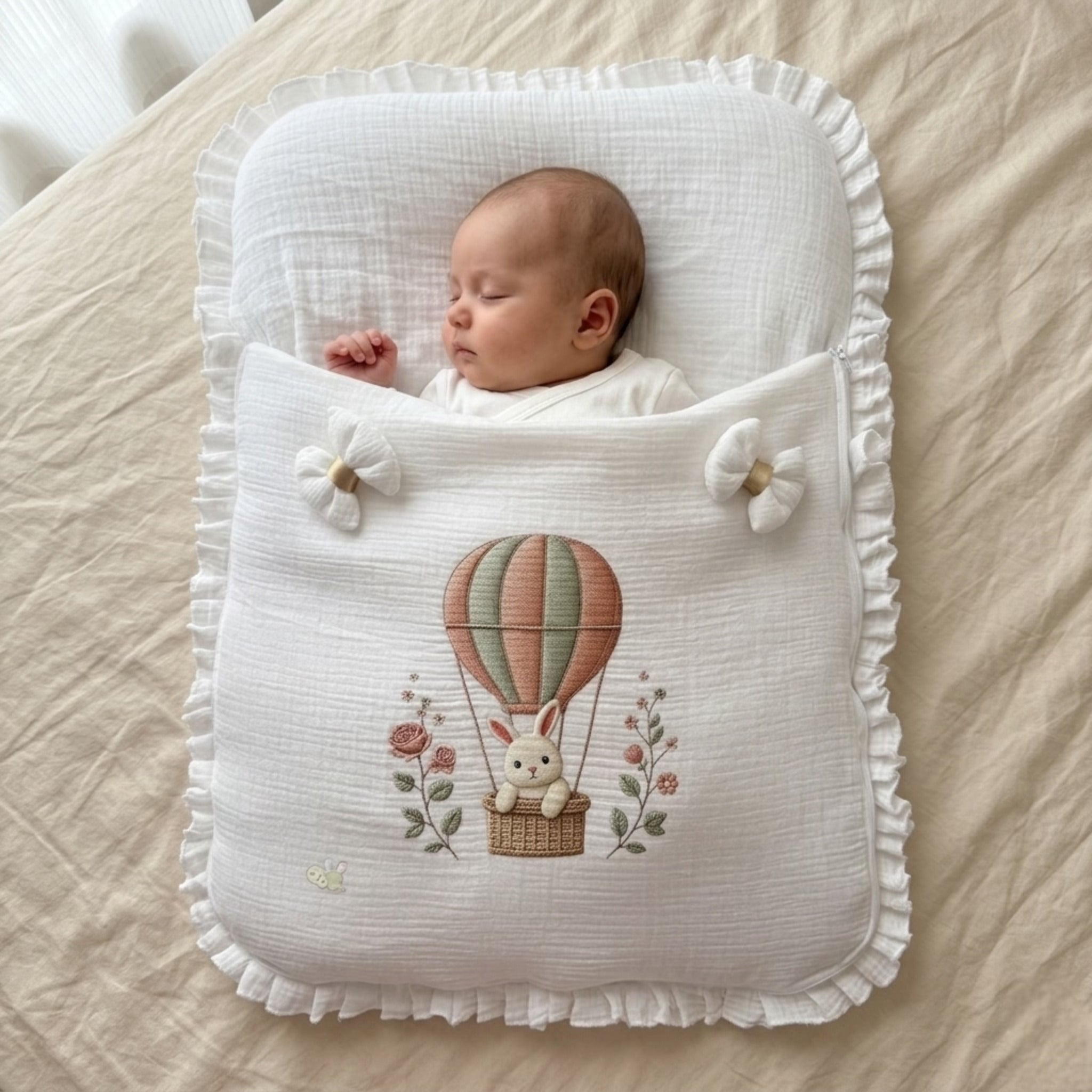 Golden Balloon Bunny Muslin Sleeping Bag