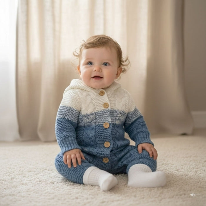 Little Polar Knit Hooded Suit