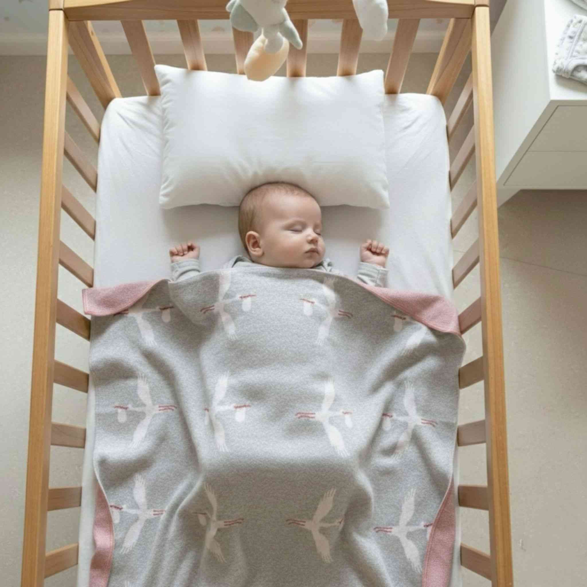 Little Stork Reversible Baby Blanket