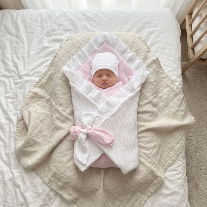Blush Heirloom Reversible Muslin Drape Set
