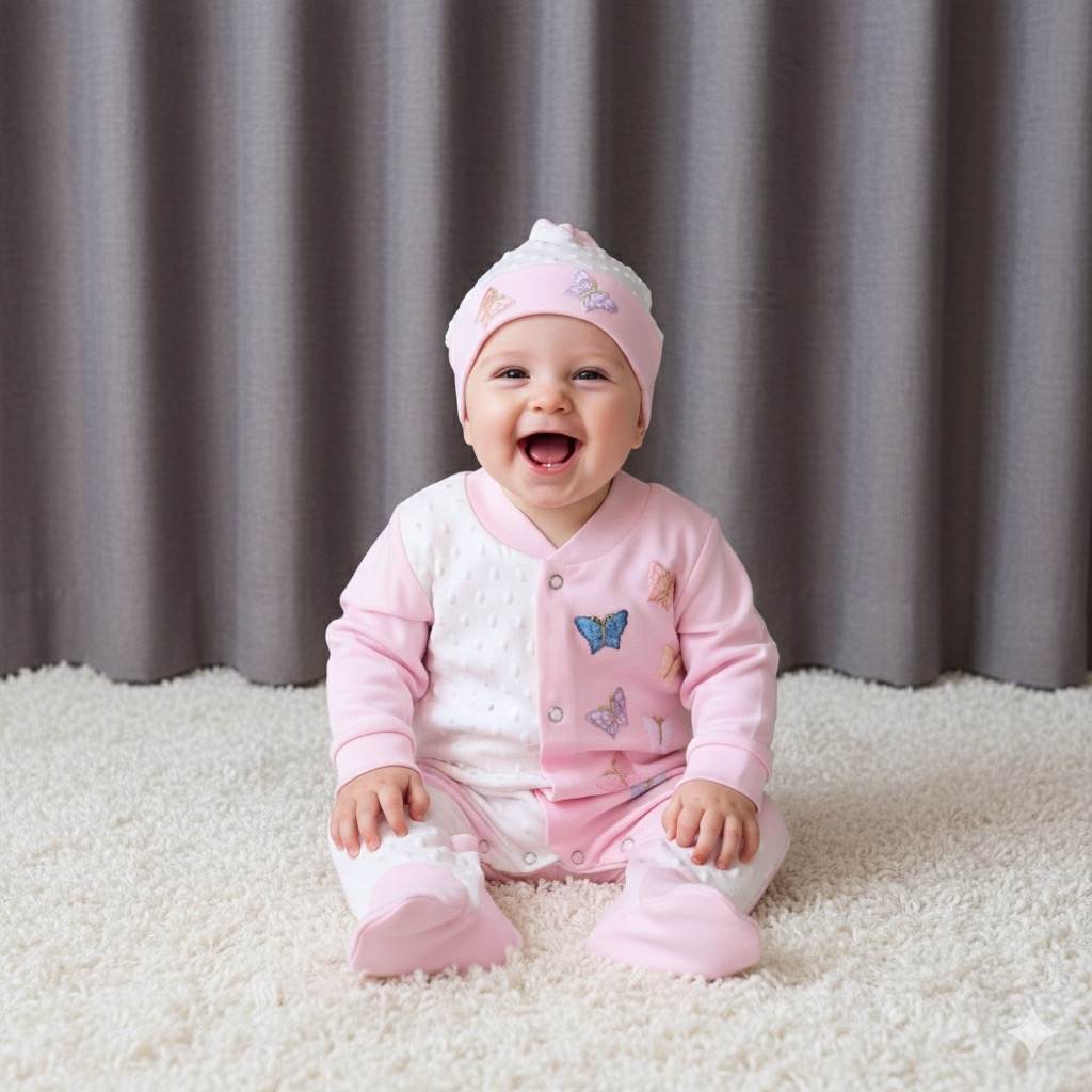 Pink Mariposa Romper Set